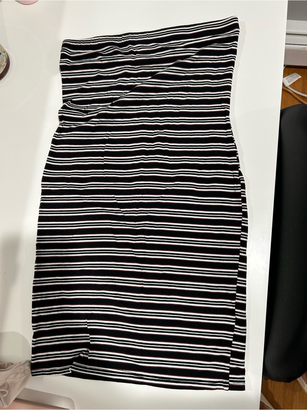 Heart Hips Black & White Striped Midi Tube Dress